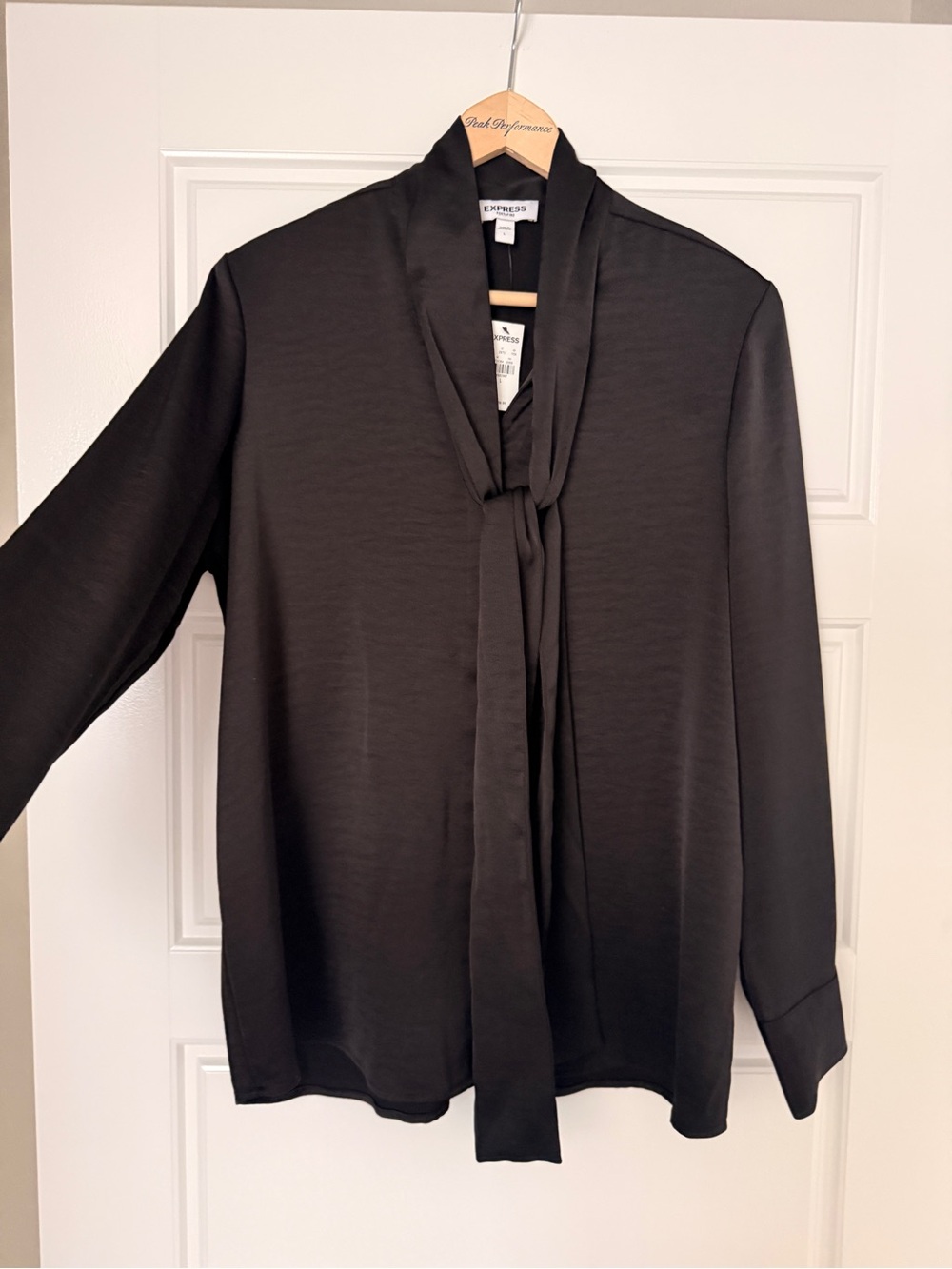Express Black Tie-Neck Blouse